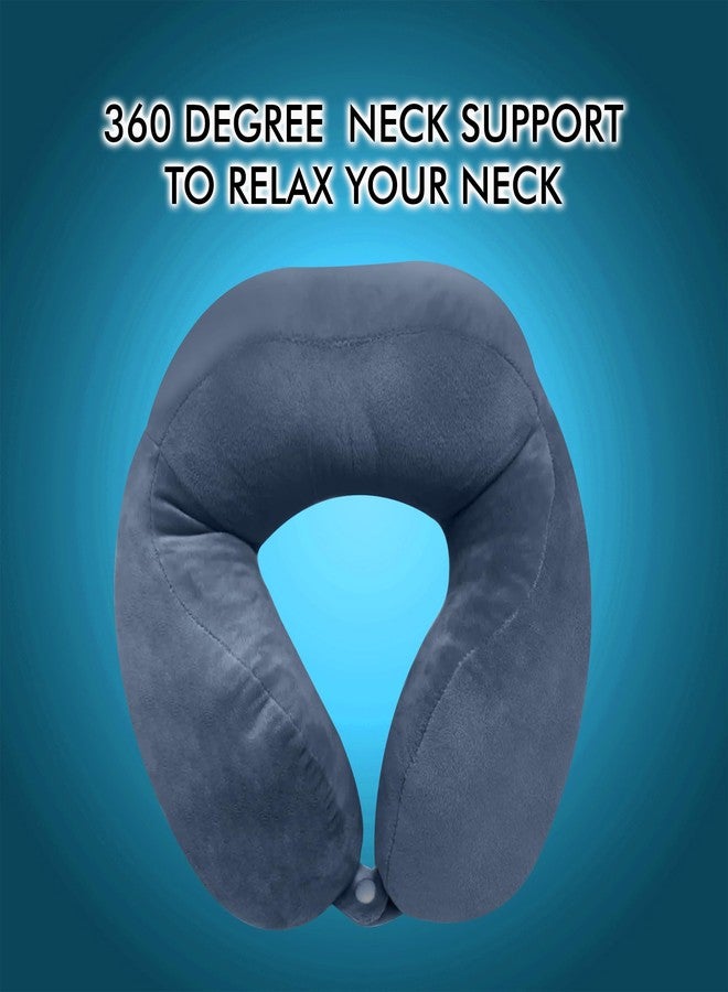 GREELI Rover Travel Neck Pillow - Soft Fiber Filled with Snap Button, Plush Fabric, for Flight, Bus, Car, Neck Pain Relief (Grey) - Image 2